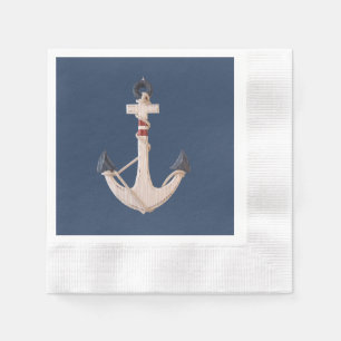nautical anchor with rope napkin