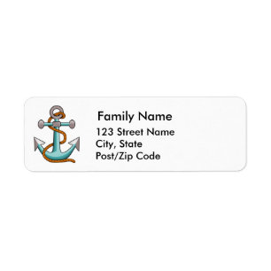 Nautical Anchor with Rope Personalised Address