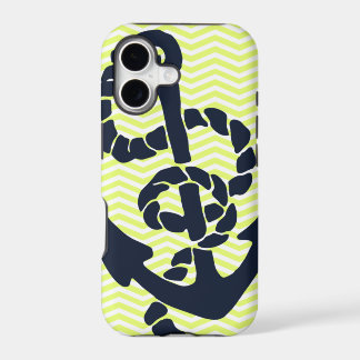 Nautical Anchor Yellow Chevron iphone 5 case