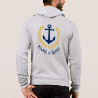 Nautical Anchor Your Boat Name Gold Laurel Star