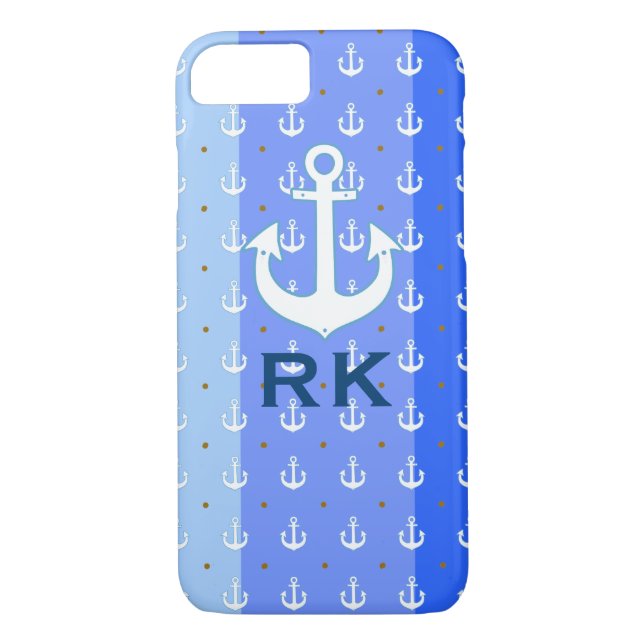 nautical anchors and initials Case-Mate iPhone case (Back)