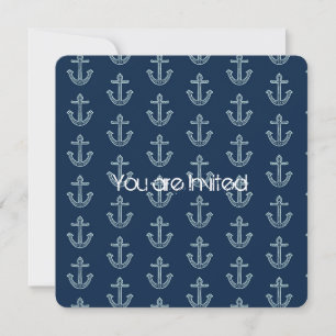 Nautical Anchors Baby Shower Invitation