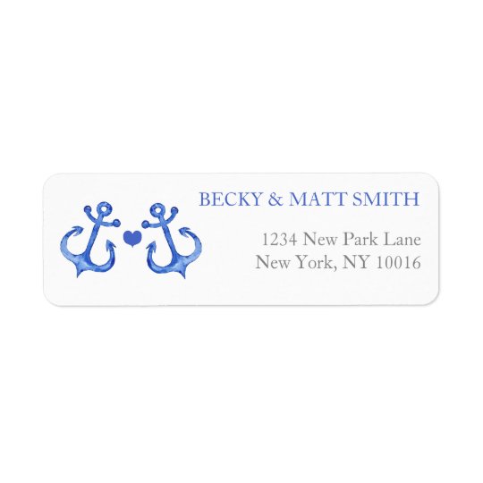 Nautical Anchors & Heart | Return Address Labels