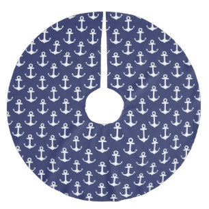 Nautical Anchors Navy - Christmas Tree Skirt