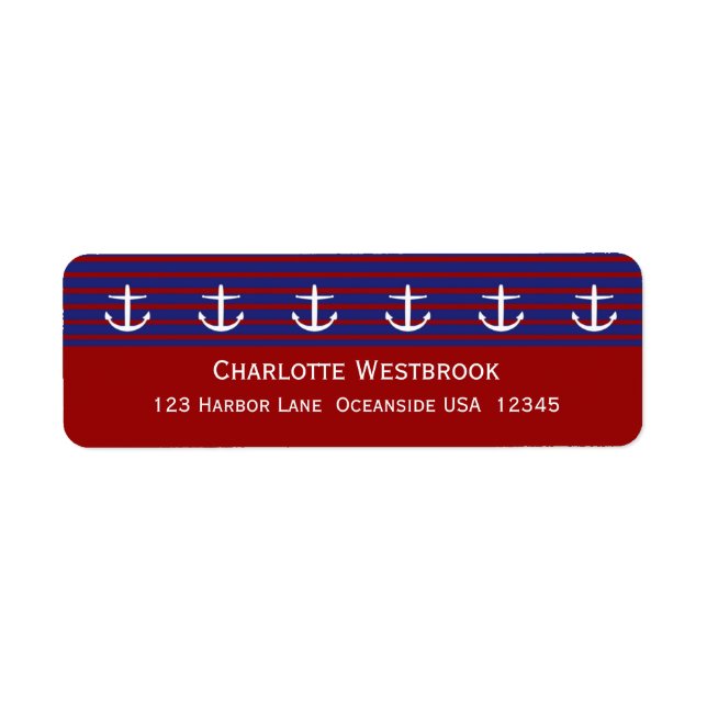 Nautical Anchors on Classic Stripe Personalised (Front)
