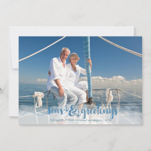 Nautical Anchors SEAsons Greetings One Photo Holiday Card