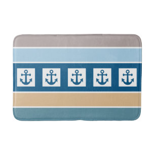 Nautical Anchors & Stripes bath mats