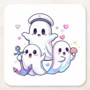 Nautical Apparition Square Paper Coaster