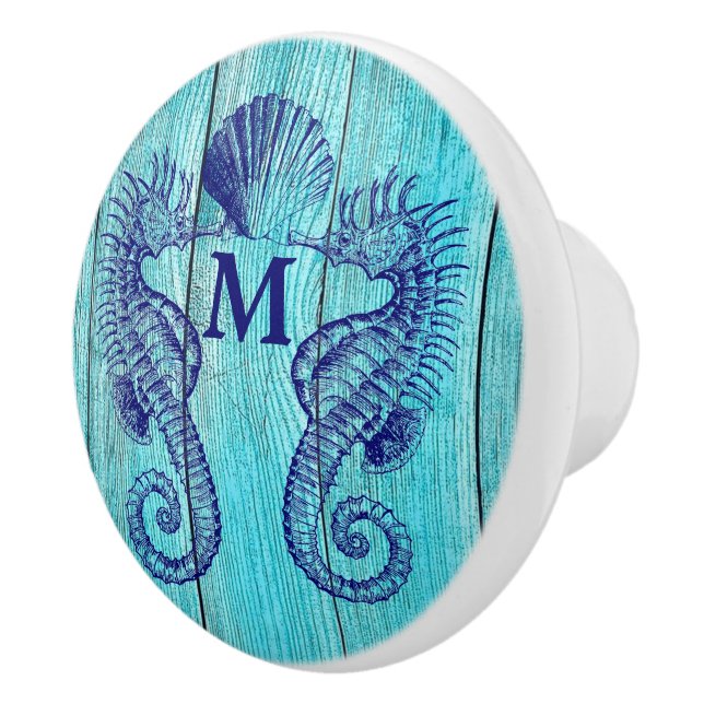 Nautical Aquatic Marine Life Beach House Template Ceramic Knob (Right)