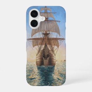 Nautical Art Print the Ship on Sea iPhone 16 Case
