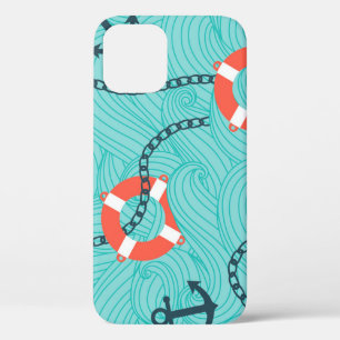 Nautical Attributes Freehand Seamless Pattern iPhone 12 Case