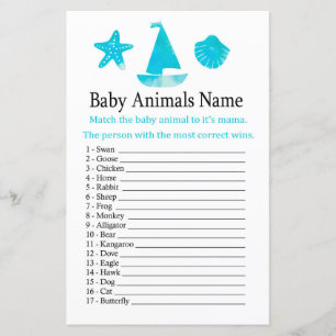 Nautical Baby Animals Name Game