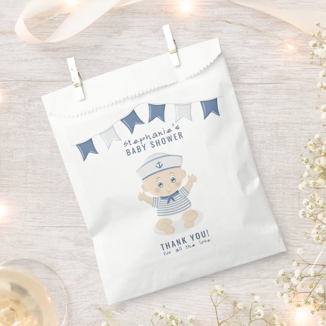 Nautical Baby Boy Baby Shower Favour Bags (Clipped)