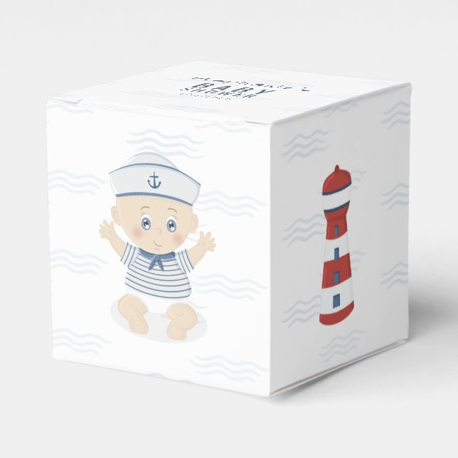 Nautical Baby Boy Baby Shower Favour Box (Front Side)