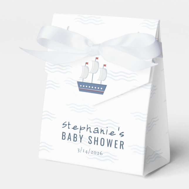 Nautical Baby Boy Baby Shower  Favour Box (Front Side)