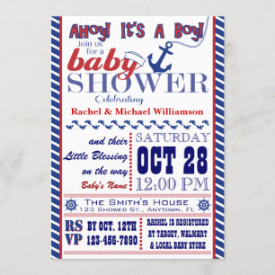 Nautical Baby Boy Baby Shower Invitation