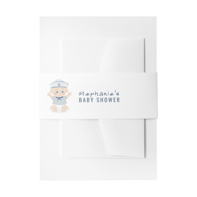 Nautical Baby Boy Baby Shower Invitation Belly Band (Front Example)