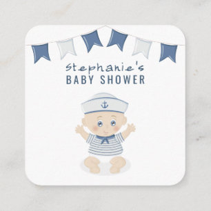 Nautical Baby Boy Baby Shower Square Business Card