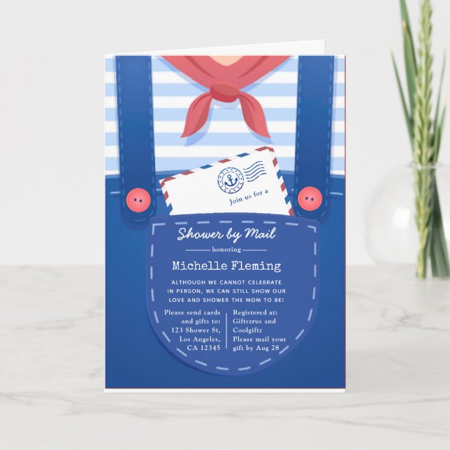 Nautical Baby Boy Shower by Mail Invitation (Front)