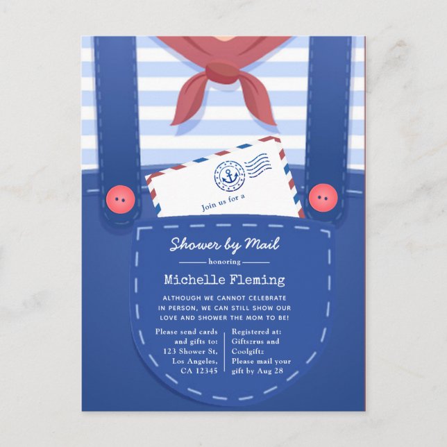 Nautical Baby Boy Shower by Mail Postcard (Front)