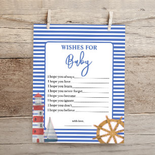 Nautical Baby Boy Wishes for Baby Shower Game