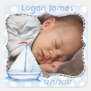Nautical Baby Photo Sticker