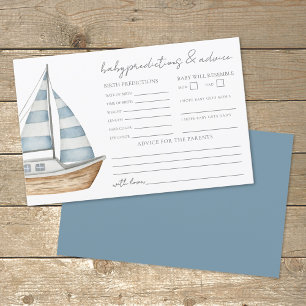 Nautical Baby Shower Advice Predictions Card