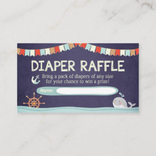 Nautical Baby Shower Ahoy It's a Boy Diaper Raffle Enclosure Card