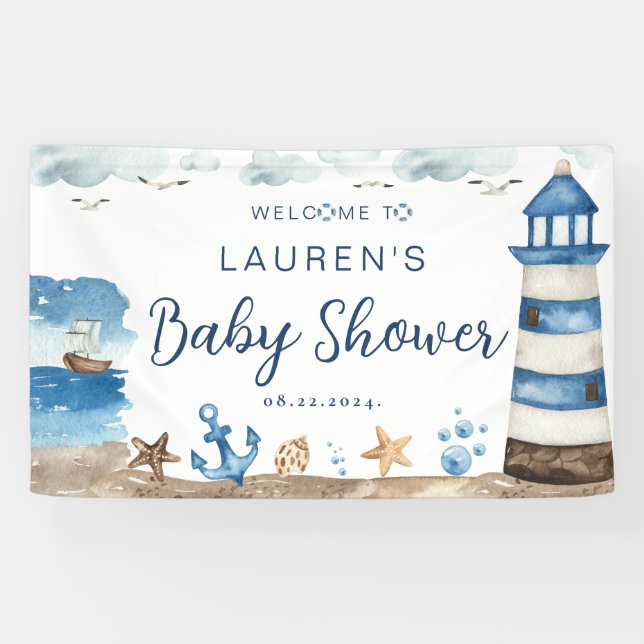 Nautical Baby Shower Banner (Horizontal)