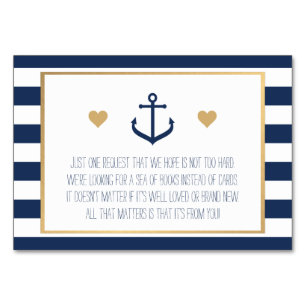 Nautical Baby Shower Book Request Card - Anchor