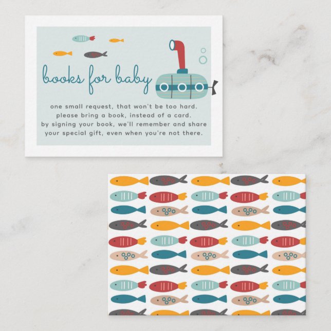 Nautical Baby Shower Book Request Enclosure Card (Front/Back)