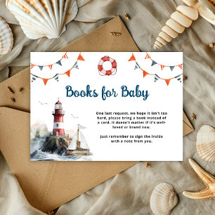 Nautical Baby Shower Books for Baby Enclosure Card