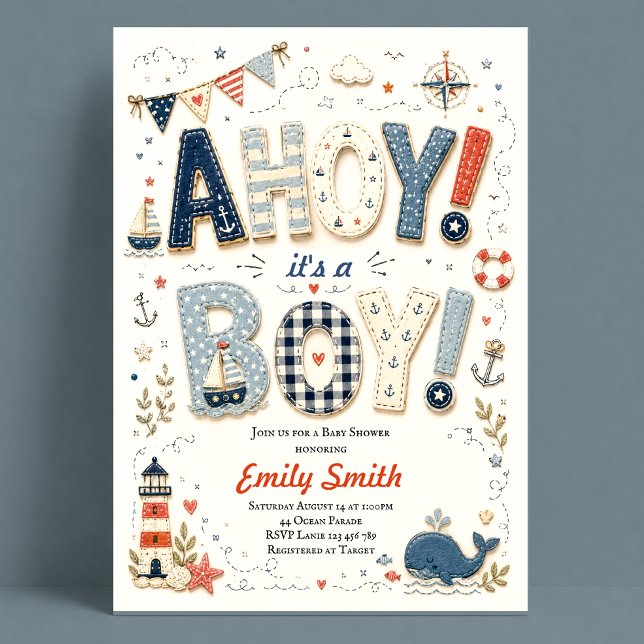 Nautical Baby Shower Boy Invitation (Creator Uploaded)