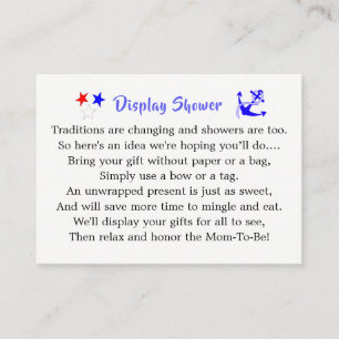 Nautical Baby Shower Boy Sailor Blue  Enclosure Card