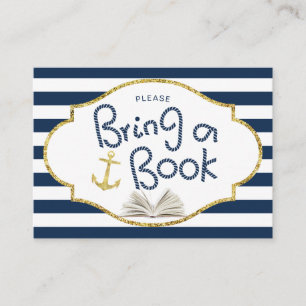 Nautical Baby Shower Bring a Book Insert