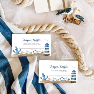 Nautical Baby Shower Diaper Raffle Card