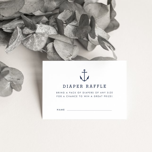 Nautical Baby Shower Diaper Raffle Cards | Navy (Creator Uploaded)