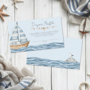 Nautical Baby Shower Diaper Raffle Enclosure Card