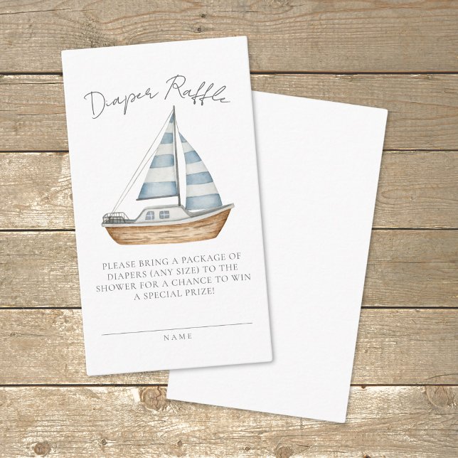 Nautical Baby Shower Diaper Raffle Enclosure Card (Nautical Baby Shower Diaper Raffle Enclosure Card)