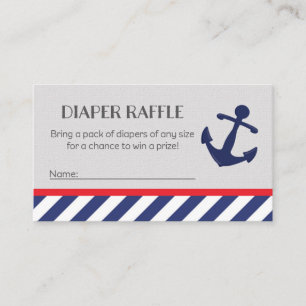 Nautical Baby Shower Diaper Raffle Tickets Enclosure Card