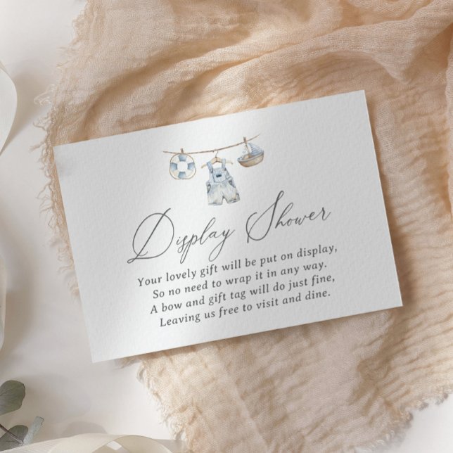 Nautical Baby Shower Display Shower Enclosure Card (Creator Uploaded)