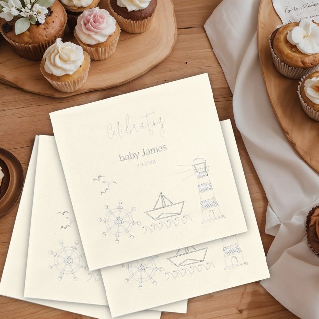 Nautical Baby Shower Foil Napkins (Creator Uploaded)