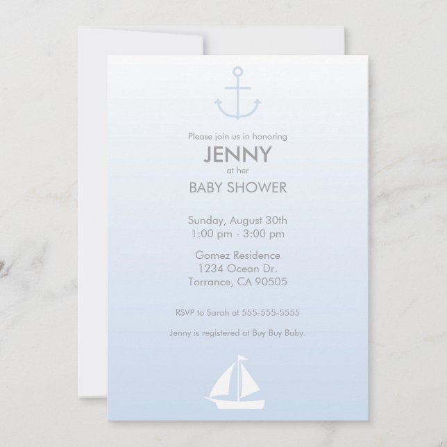 Nautical Baby Shower Invitation (Front)