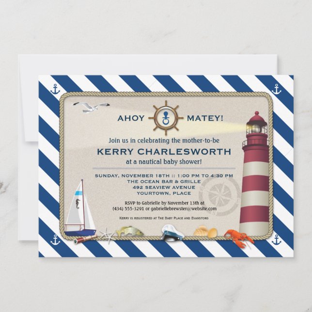 Nautical Baby Shower Invitation (Front)