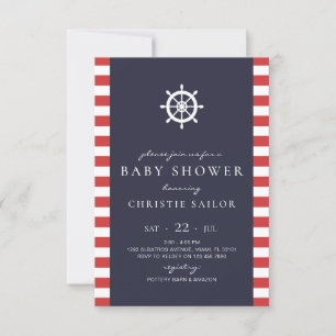 Nautical Baby Shower Invitation Card