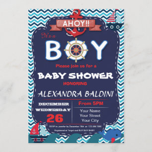 Nautical Baby Shower Invitation for a  Boy