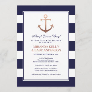 Nautical baby shower invitation, nautical invite