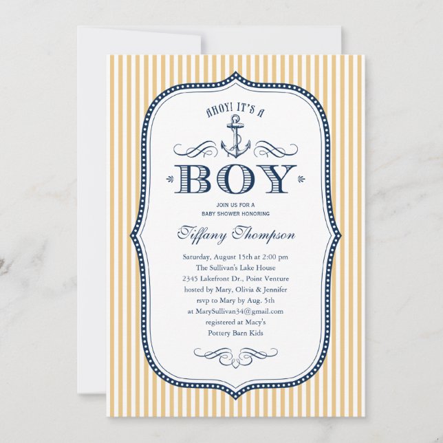 Nautical Baby Shower Invitations (Front)
