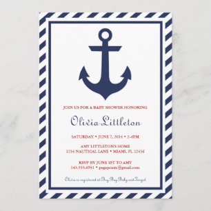 Nautical Baby Shower Invitations - Ahoy It's a Boy