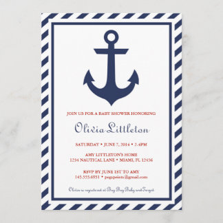 Nautical Baby Shower Invitations - Ahoy It's a Boy